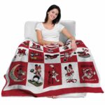 miami redhawks mickey minnie red white blanket best selling