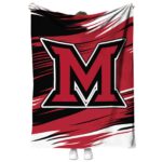 miami redhawks paint streaks red white blanket best selling