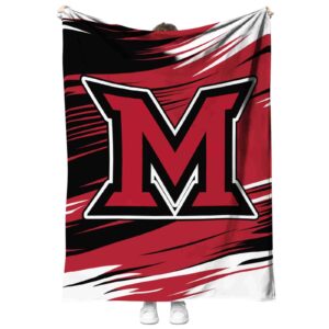 miami redhawks paint streaks red white blanket best selling