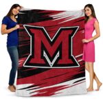 miami redhawks paint streaks red white blanket best selling