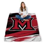 miami redhawks paint streaks red white blanket best selling