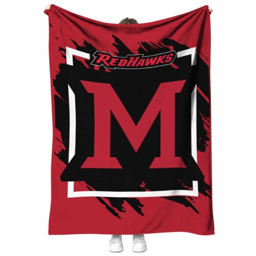 miami redhawks splatter effect red blanket best selling