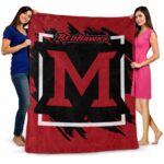 miami redhawks splatter effect red blanket best selling