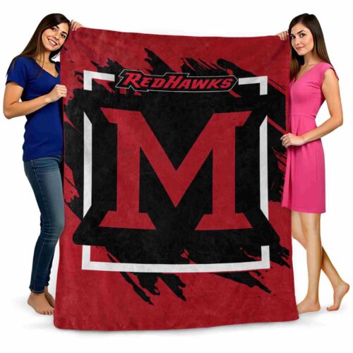 miami redhawks splatter effect red blanket fashion forward