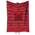 Miami RedHawks Striped Pattern Red Blanket 1 miami redhawks striped pattern red blanket best selling