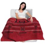 miami redhawks striped pattern red blanket best selling