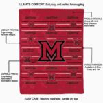 miami redhawks striped pattern red blanket best selling