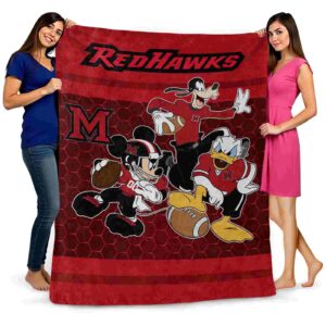 miami redhawks three musketeers red blanket fashion forward