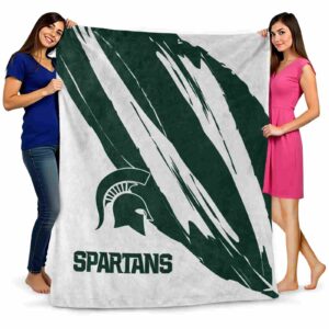 michigan state spartans brushstrokes green white blanket fashion forward