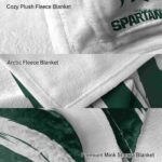 michigan state spartans brushstrokes green white blanket best selling