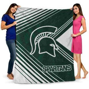 michigan state spartans diagonal stripes green blanket fashion forward