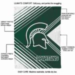 michigan state spartans diagonal stripes green blanket best selling