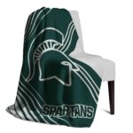 michigan state spartans diagonal stripes green blanket best selling