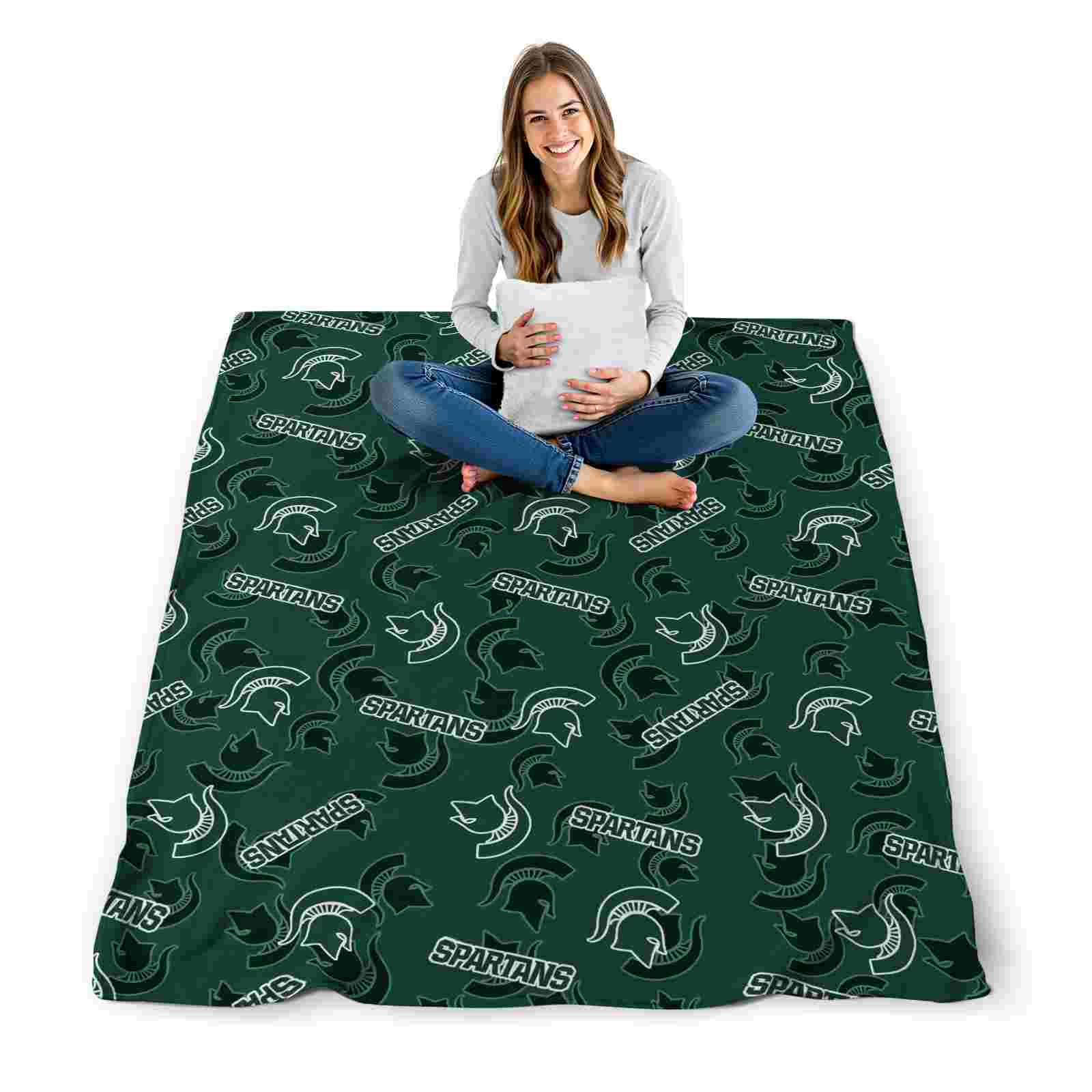 michigan state spartans diehard fans green blanket high quality michigan state spartans diehard fans green blanket high quality
