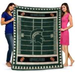 michigan state spartans football field green blanket best selling