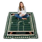 michigan state spartans football field green blanket best selling