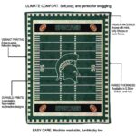 michigan state spartans football field green blanket best selling