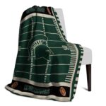 michigan state spartans football field green blanket best selling