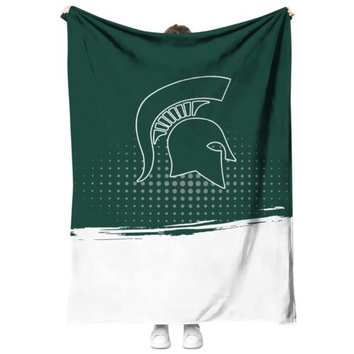 michigan state spartans gradient dots green blanket best selling
