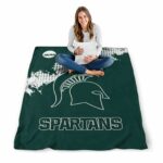 michigan state spartans grunge texture green blanket best selling