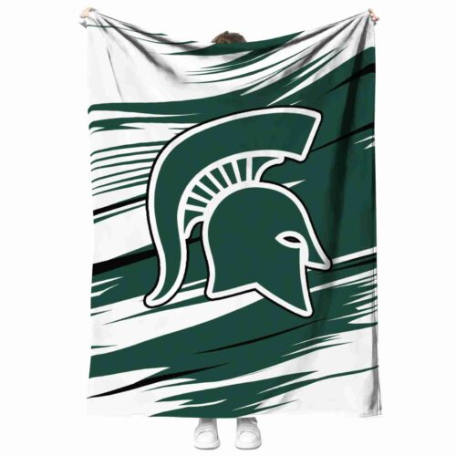 michigan state spartans paint streaks green white blanket best selling