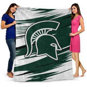 michigan state spartans paint streaks green white blanket fashion forward