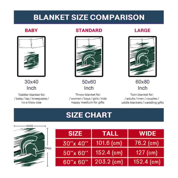 michigan state spartans paint streaks green white blanket trendy