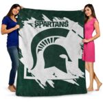 michigan state spartans splatter effect green blanket best selling