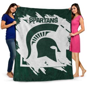 michigan state spartans splatter effect green blanket fashion forward