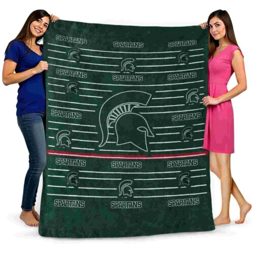 michigan state spartans striped pattern green blanket fashion forward
