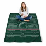 michigan state spartans striped pattern green blanket best selling