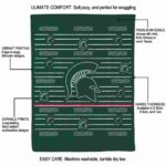 michigan state spartans striped pattern green blanket best selling