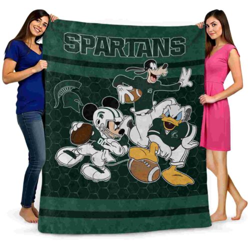 michigan state spartans three musketeers green blanket fashion forward