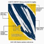 michigan wolverines brushstrokes blue white blanket new arrival
