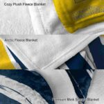 michigan wolverines brushstrokes blue white blanket premium grade