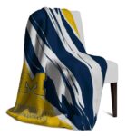 michigan wolverines brushstrokes blue white blanket top rated