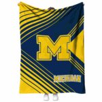 michigan wolverines diagonal stripes blue blanket best selling