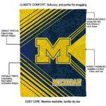 michigan wolverines diagonal stripes blue blanket best selling