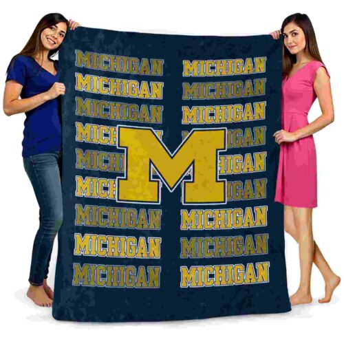 michigan wolverines fan pride blue blanket fashion forward