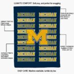 michigan wolverines fan pride blue blanket best selling