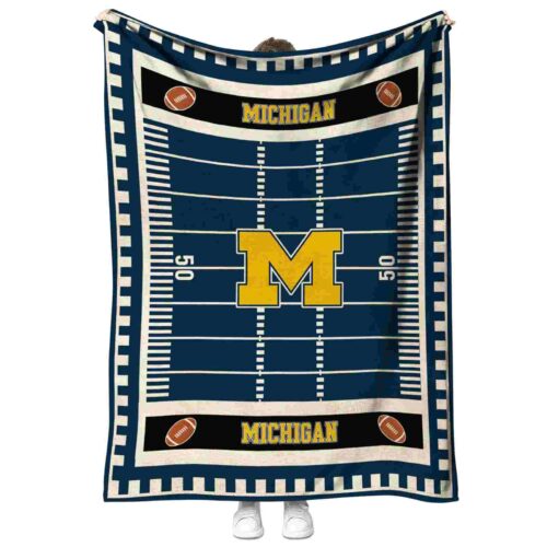 michigan wolverines football field blue blanket best selling