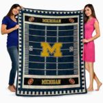 michigan wolverines football field blue blanket best selling