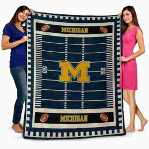 michigan wolverines football field blue blanket fashion forward