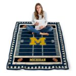 michigan wolverines football field blue blanket best selling
