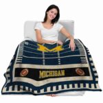 michigan wolverines football field blue blanket best selling