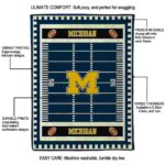 michigan wolverines football field blue blanket best selling