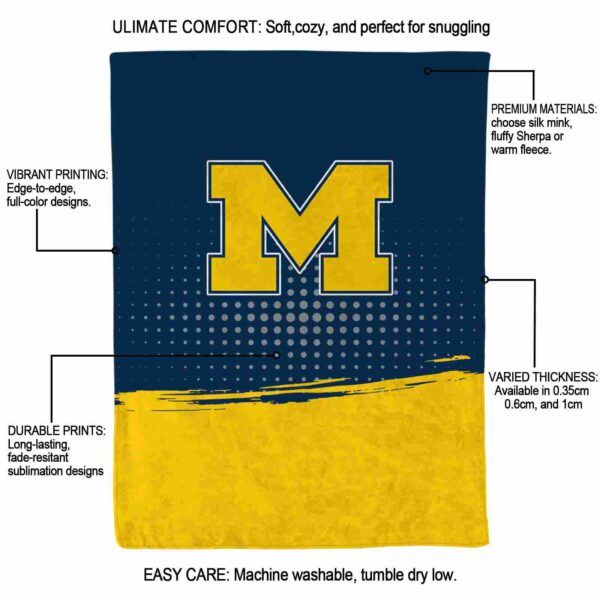 michigan wolverines gradient dots blue blanket new arrival