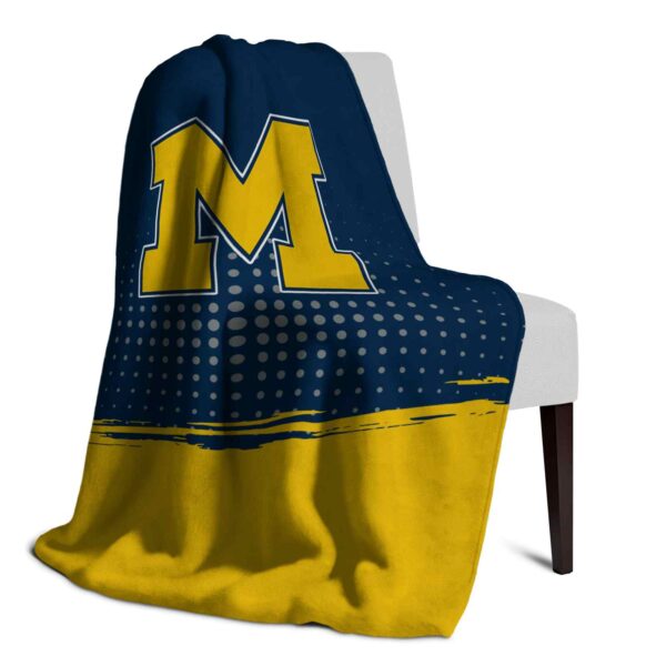 michigan wolverines gradient dots blue blanket top rated