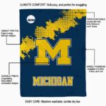 michigan wolverines grunge texture blue blanket best selling