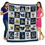 michigan wolverines mickey minnie blue white blanket best selling